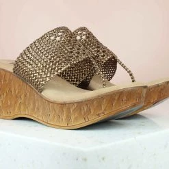 Inc.5 WOVEN THONG-ANT GOLD SALE