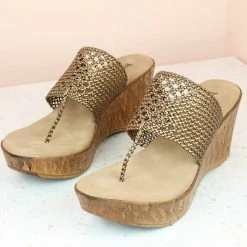 Inc.5 WOVEN THONG-ANT GOLD SALE