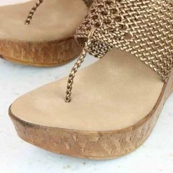 Inc.5 WOVEN THONG-ANT GOLD SALE