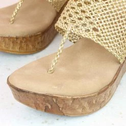 Inc.5 SALE WOVEN THONG-GOLD