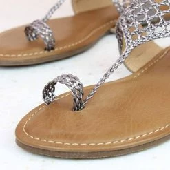 Inc.5 WOVEN TOE THONG-G.METAL
