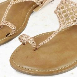 Inc.5 SALE WOVEN TOE THONG - ROSE GOLD