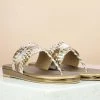 Inc.5 WOVEN FLAT THONG - ANTIQUE GOLD