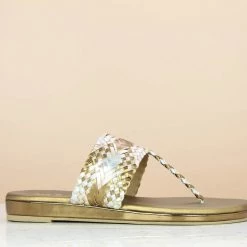Inc.5 WOVEN FLAT THONG - ANTIQUE GOLD 8 Inc.5 WOVEN FLAT THONG - ANTIQUE GOLD