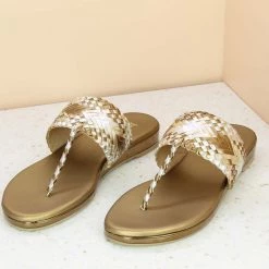 Inc.5 WOVEN FLAT THONG - ANTIQUE GOLD 9 Inc.5 WOVEN FLAT THONG - ANTIQUE GOLD