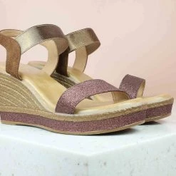 Inc.5 PLATFORM SANDALS-BRONZE