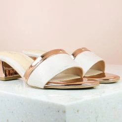 Inc.5 BLOCK HEEL MULE - ROSE GOLD SALE
