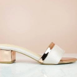 Inc.5 BLOCK HEEL MULE - ROSE GOLD SALE