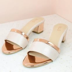 Inc.5 BLOCK HEEL MULE - ROSE GOLD SALE