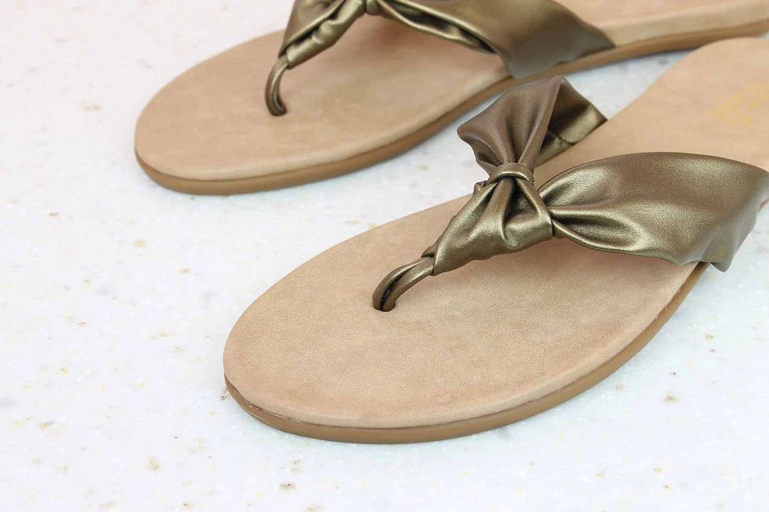 Inc.5 KNOTTED NAPA THONG-ANT GOLD 6 Inc.5 KNOTTED NAPA THONG-ANT GOLD