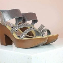 Inc.5 SALE WOVEN PARTY PU HEELS-G.METAL