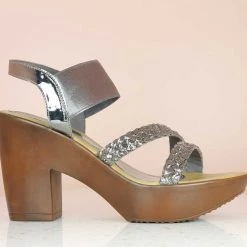 Inc.5 SALE WOVEN PARTY PU HEELS-G.METAL