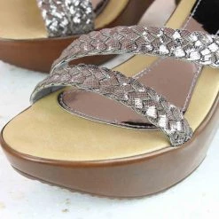 Inc.5 SALE WOVEN PARTY PU HEELS-G.METAL