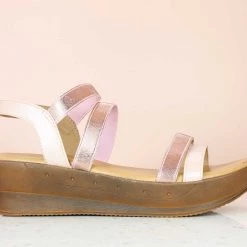 Inc.5 ELASTIC STRAP SANDAL-ROSE GOLD SALE