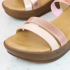 Inc.5 ELASTIC STRAP SANDAL-ROSE GOLD SALE