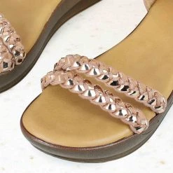 Inc.5 SALE WOVEN PLATFORM CASUAL SANDAL-PEACH