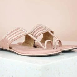 Inc.5 SUEDE KOLHAPURI-PEACH WOMEN