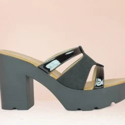 Inc.5 BLOCK HEEL PLATFORM MULE-BLACK SALE