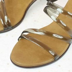 Inc.5 TRANSLUCENT STRAP MULE-BLACK