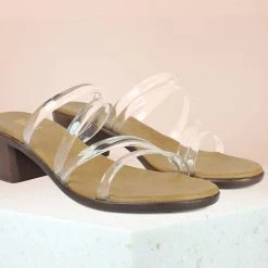 Inc.5 TRANSLUCENT STRAP MULE-WHITE SALE