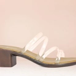 Inc.5 TRANSLUCENT STRAP MULE-WHITE SALE