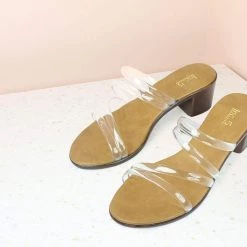 Inc.5 TRANSLUCENT STRAP MULE-WHITE SALE