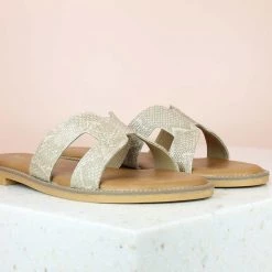 Inc.5 SNAKY FLAT MULE-BEIGE