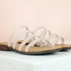 Inc.5 STRAPY PU FLAT MULE-BEIGE