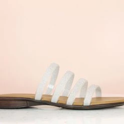 Inc.5 STRAPY PU FLAT MULE-SILVER SALE