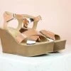 Inc.5 WOMEN CROSS STRAP PLATFORM SANDAL-ROSE GOLD