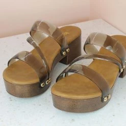 Inc.5 TRANSPARENT STRAP PU MULE-BLACK Casual