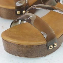 Inc.5 TRANSPARENT STRAP PU MULE-BLACK Casual