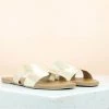 Inc.5 FLAT CASUAL MULE-LIGHT GOLD SALE