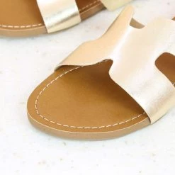 Inc.5 FLAT CASUAL MULE-LIGHT GOLD SALE