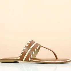 Inc.5 FLAT HARD CASUAL THONG-TAN