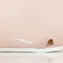 Inc.5 SALE TRANSPARENT STRAP FLAT MULE-PEACH