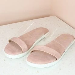 Inc.5 SALE TRANSPARENT STRAP FLAT MULE-PEACH