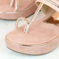 Inc.5 SALE SUEDE PLATFORM KOLHAPURI-PEACH