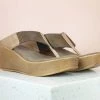 Inc.5 ELASTIC PLATFORM CASUAL THONG-ANTIQUE GOLD