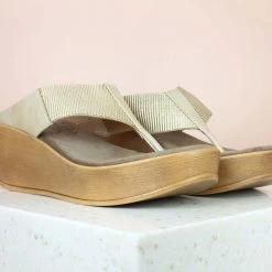 Inc.5 SALE ELASTIC PLATFORM THONG-GOLD