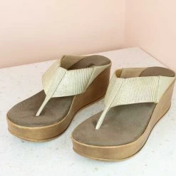 Inc.5 SALE ELASTIC PLATFORM THONG-GOLD