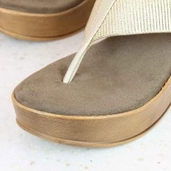 Inc.5 SALE ELASTIC PLATFORM THONG-GOLD