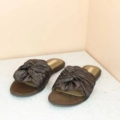 Inc.5 SALE KNOTTED FLAT CASUAL MULE-ANT GOLD