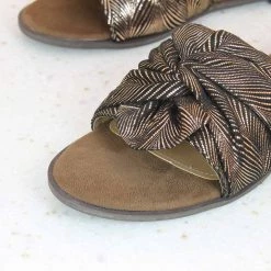 Inc.5 SALE KNOTTED FLAT CASUAL MULE-ANT GOLD