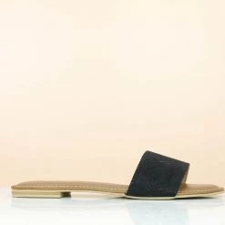 Inc.5 PRINTED FLAT MULE-BLACK