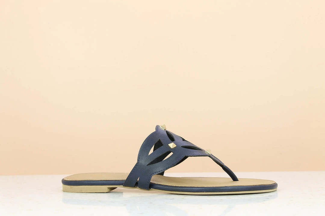 Inc.5 CUTWORK FLAT THONG - NAVY BLUE SALE 5 Inc.5 CUTWORK FLAT THONG - NAVY BLUE SALE