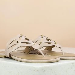 Inc.5 CUTWORK FLAT THONG - PEACH