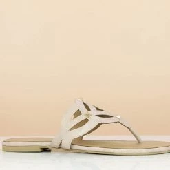 Inc.5 CUTWORK FLAT THONG - PEACH