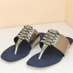 Inc.5 FLAT HARD THONG-GUN METAL SALE