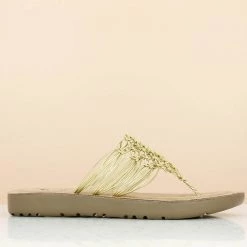 Inc.5 SALE WOVEN FLAT PARTY THONG-GOLD